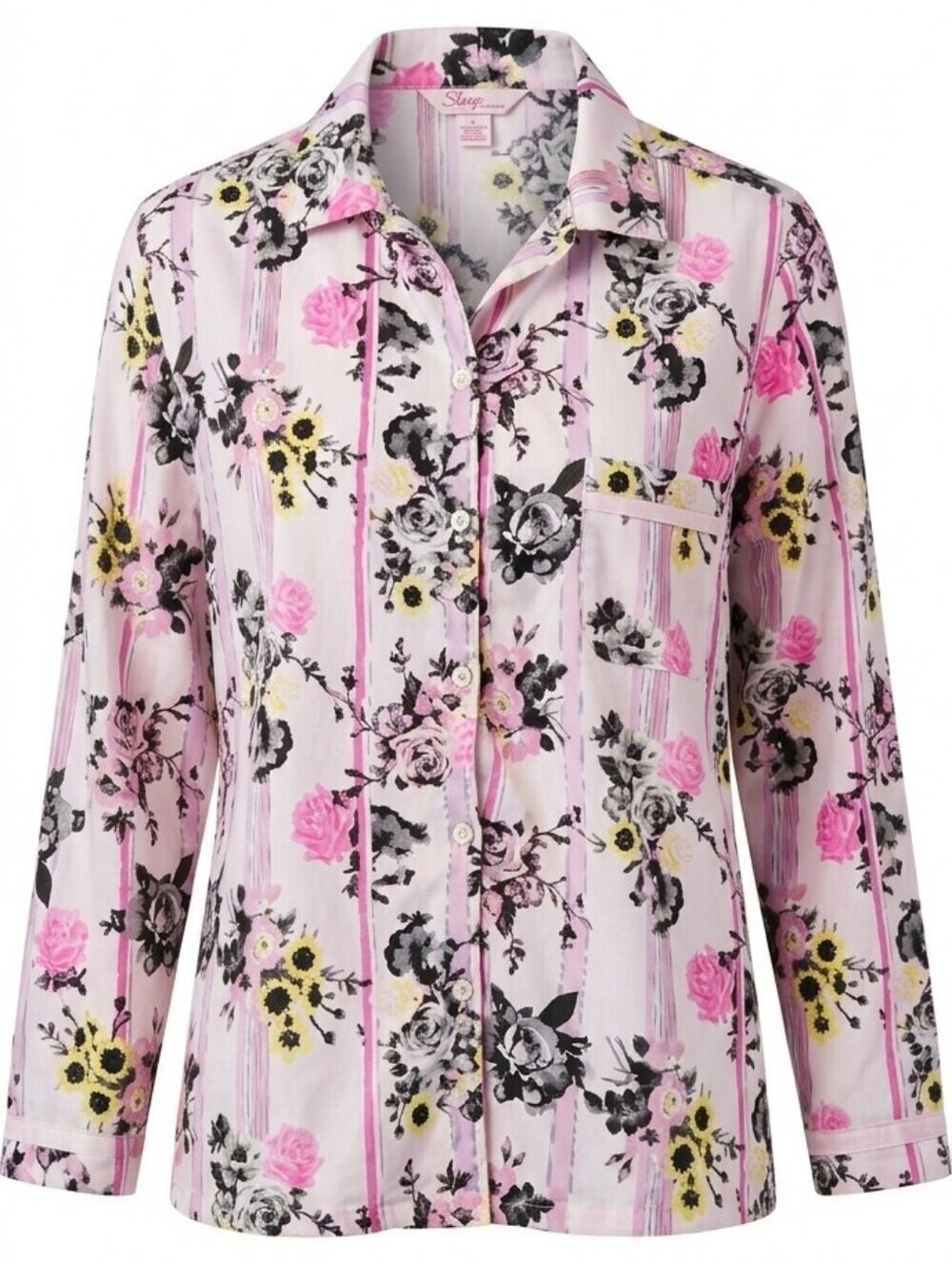 Victoria's Secret Floral Long Sleeve Button-Up Shirt Sleepwear Womens Large PJ